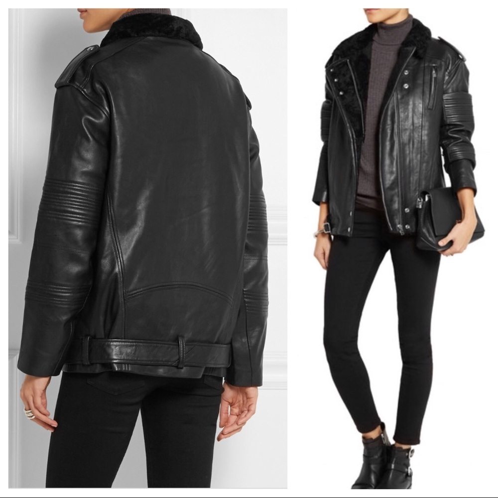 Iro shearling Jameson leather jacket coat